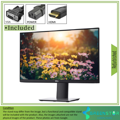 Refurbished(Good) - Dell P2419H 24" Widescreen 1920x1080 FHD Ultrathin Bezel LED-backlight LCD IPS Monitor