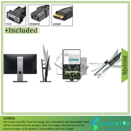 Refurbished(Good) - Dell P2419H 24" Widescreen 1920x1080 FHD Ultrathin Bezel LED-backlight LCD IPS Monitor