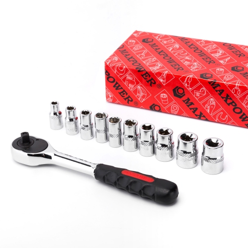 MAXPOWER 11-Piece 1/4-inch SAE Socket Wrench Set