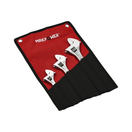 MAXPOWER Heavy Duty Adjustable Wrench Set, CR-V, 3PCS