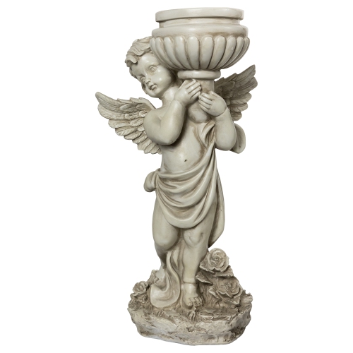 17.5" Cherub Angel Bird Bath Outdoor Garden Statue