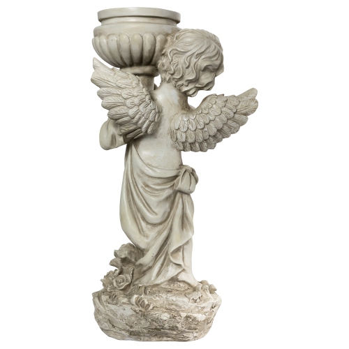 17.5" Cherub Angel Bird Bath Outdoor Garden Statue