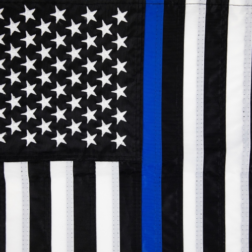 Law Enforcement Blue Line Embroidered Patriotic Outdoor Garden Flag 18" x 12.5"