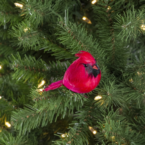 Décoration de Noël à pince, oiseau Cardinal, 5 po, rouge et noir