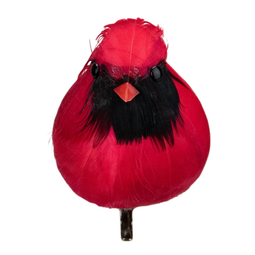 Décoration de Noël à pince, oiseau Cardinal, 5 po, rouge et noir