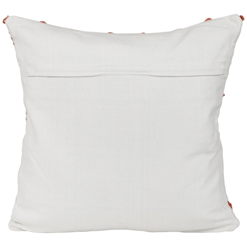 20" Orange and Cream Handloom Woven Outdoor Square Throw Pillow