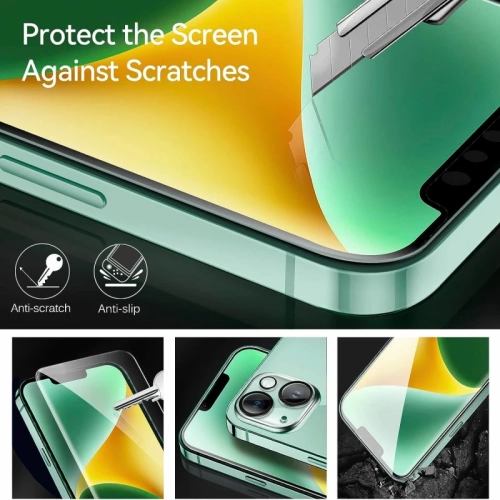 iPhone – Protecteur d’écran en verre trempé 15 plus 6,7 avec protecteur d’objectif pour appareil photo, anti-égratignures, compatible avec les étuis,