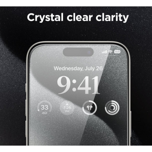 Protecteur d'écran UltraClear pour iPhone 15, film de verre trempé