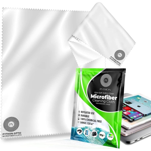 Extra Large Microfiber Cleaning Cloths(12x 12) for Eyeglasses,Sensitive Optics, Electronic Screens, Cell Phones,Lens,Glasses, Camera Lenses| Eyeglass