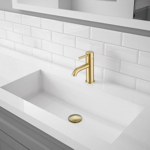 Ancona Bathroom Sink Pop-Up Drain in Brushed Champagne Gold