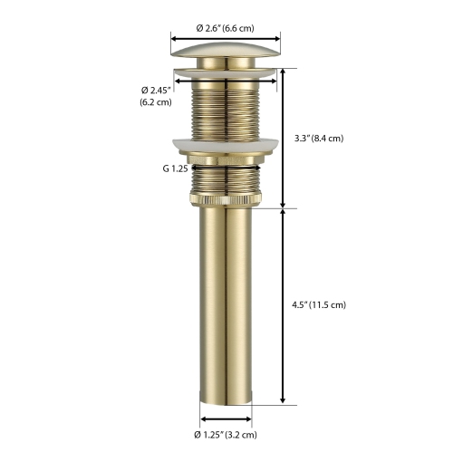 Ancona Bathroom Sink Pop-Up Drain in Brushed Champagne Gold