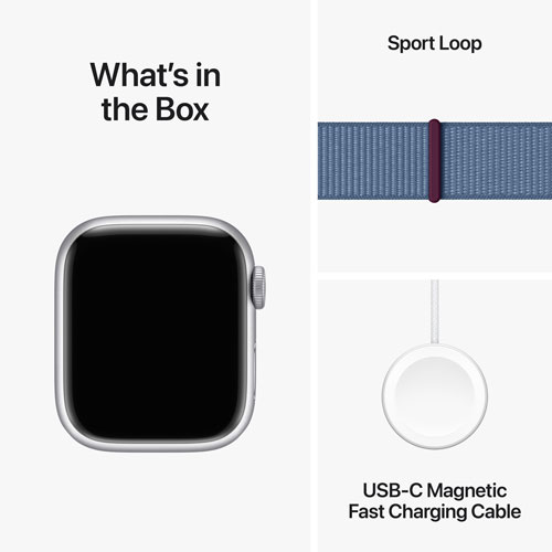 Bell Apple Watch Series 9 41mm Silver Aluminum Case w/Winter Blue Sport Loop - S - Monthly Financing
