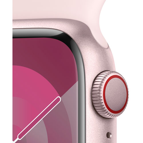 Rogers Apple Watch Series 9 41mm Pink Aluminum Case w/Light Pink Sport Band - S/M - Monthly Financing