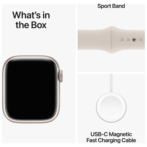 Apple Watch Series 9 avec boîtier de 41 mm en aluminium comète et bracelet sport comète par Rogers - Petit/Moyen - Financement mensuel