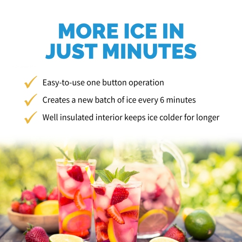 NewAir – machine à glaçons de comptoir, 50 lb. De glace par jour, fonctionnement à un bouton et pièces sans BPA faciles à nettoyer – Blanc