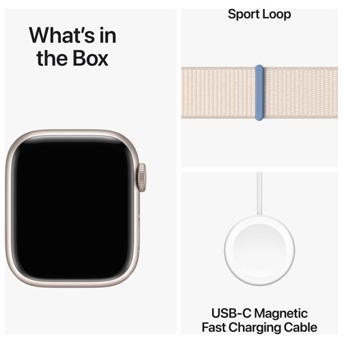Virgin Plus Apple Watch Series 9 41mm Starlight Aluminium Case w/Starlight Sport Loop - S - Monthly Financing