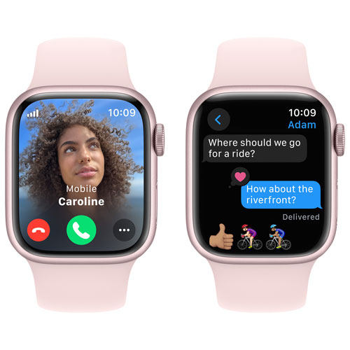 TELUS Apple Watch Series 9 (GPS + Cellular) 41mm Pink Aluminum Case w/Light Pink Sport Band - /M