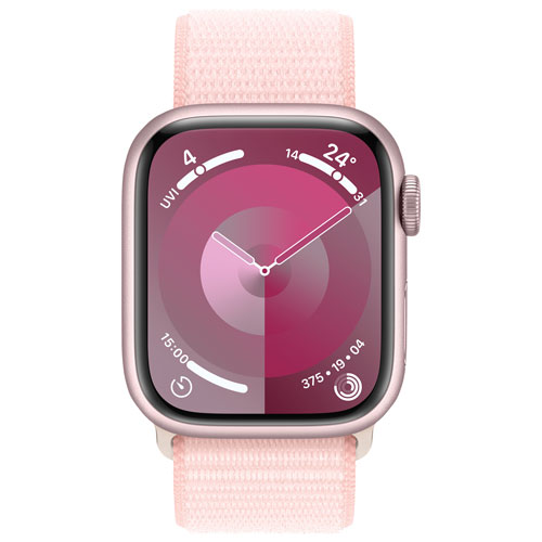 TELUS Apple Watch Series 9 41mm Pink Aluminum Case w/Light Pink Sport Loop - S - Monthly Financing