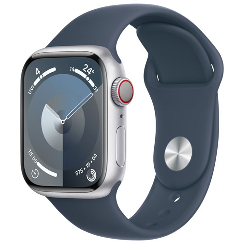 Rogers Apple Watch Series 9 41mm Silver Aluminum Case w/Storm Blue Sport Band - M/L - Monthly Financing