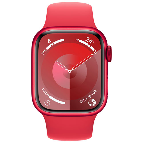 Rogers Apple Watch Series 9 41mm (PRODUCT)RED Aluminum Case w/ (PRODUCT)RED Sport Band - S/M - Monthly Financing