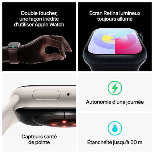 TELUS Apple Watch Series 9 (GPS + Cellular) 45mm Graphite Stainless Steel Case w/ Midnight Sport Band - M/L - Monthly Financing