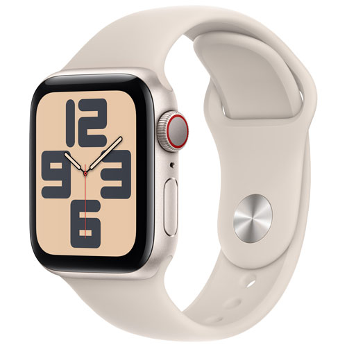 Rogers Apple Watch SE (GPS + Cellular) 40mm Starlight Aluminum Case  w/Starlight Sport Band - S/M - Monthly Financing