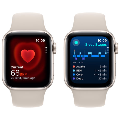 TELUS Apple Watch SE (GPS + Cellular) 40mm Starlight Aluminum Case w/Starlight Sport Band