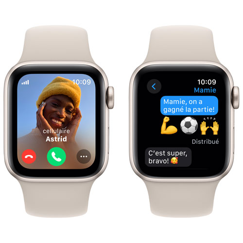 TELUS Apple Watch SE (GPS + Cellular) 40mm Starlight Aluminum Case w/Starlight Sport Band