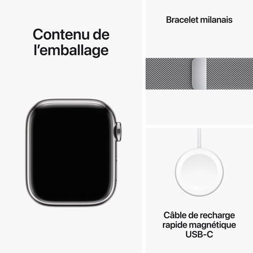 Rogers Apple Watch Series 9 41mm Silver Stainless Steel Case w/Silver Stainless Steel Milanese Loop - S - Monthly Financing