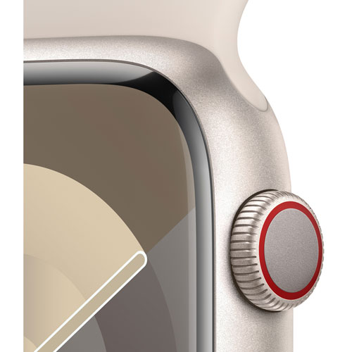 Rogers Apple Watch Series 9 45mm Starlight Aluminium Case w/Starlight Sport Band - S/M - Monthly Financing