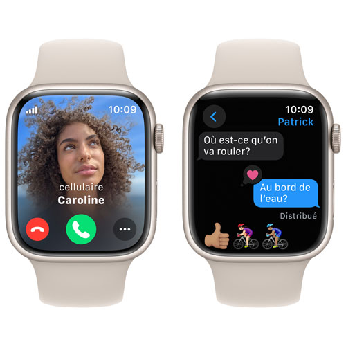 Rogers Apple Watch Series 9 45mm Starlight Aluminium Case w/Starlight Sport Band - S/M - Monthly Financing