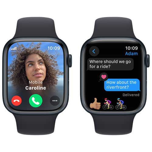 Rogers Apple Watch Series 9 (GPS + Cellular) 45mm Midnight Aluminium Case w/ Midnight Sport Band - M/L - Monthly Financing