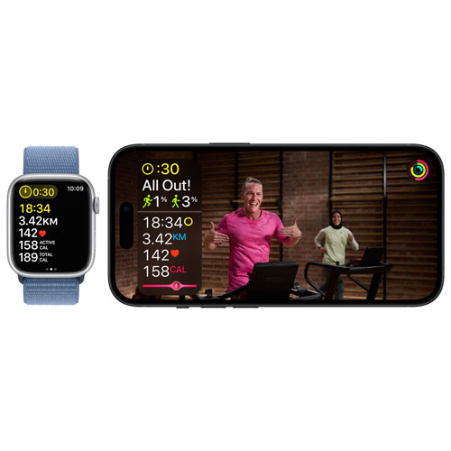 TELUS Apple Watch Series 9 (GPS + Cellular) 45mm Midnight Aluminium Case w/ Midnight Sport Band - M/L - Monthly Financing