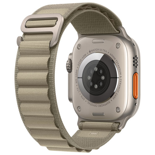 Apple Watch Ultra 2 avec boîtier de 49 mm en titane et bracelet Alpin olive par Rogers - Petit - Financement mensuel