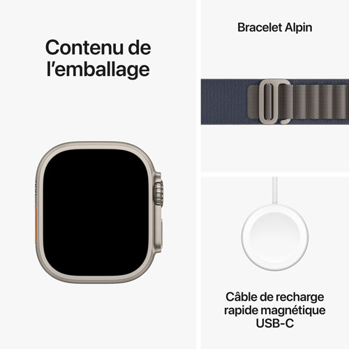 Apple Watch Ultra 2 avec boîtier de 49 mm en titane et bracelet Alpin bleu par TELUS - Moyen - Financement mensuel