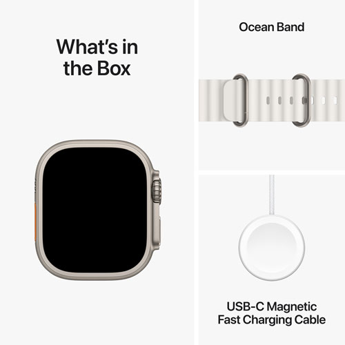 Rogers Apple Watch Ultra 2 49mm Titanium Case w/White Ocean Band - Monthly Financing