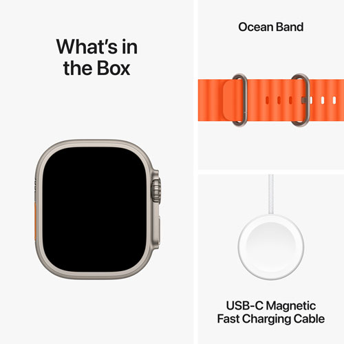 Virgin Plus Apple Watch Ultra 2 49mm Titanium Case w/Orange Ocean Band - Monthly Financing
