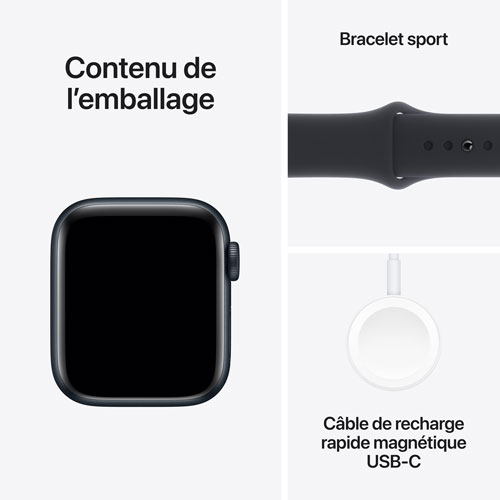 Apple Watch SE avec boîtier de 40 mm en aluminium minuit et bracelet sport minuit par Rogers - Petit/Moyen - Financement mensuel