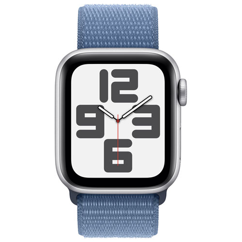 TELUS Apple Watch SE (GPS + Cellular) 40mm Silver Aluminum Case w/Winter Blue Sport Band - Monthly Financing