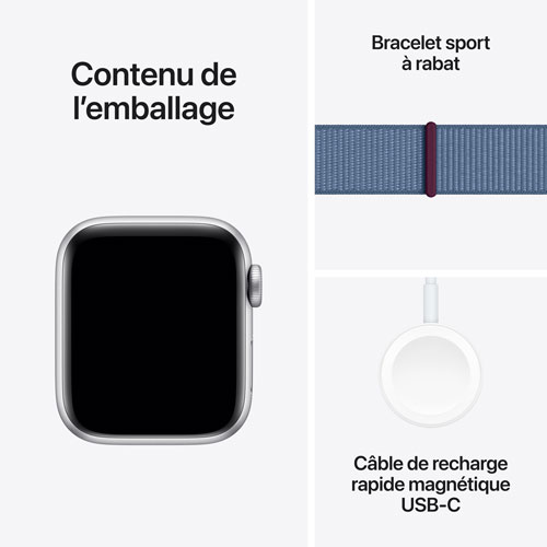 TELUS Apple Watch SE (GPS + Cellular) 40mm Silver Aluminum Case w/Winter Blue Sport Band - Monthly Financing