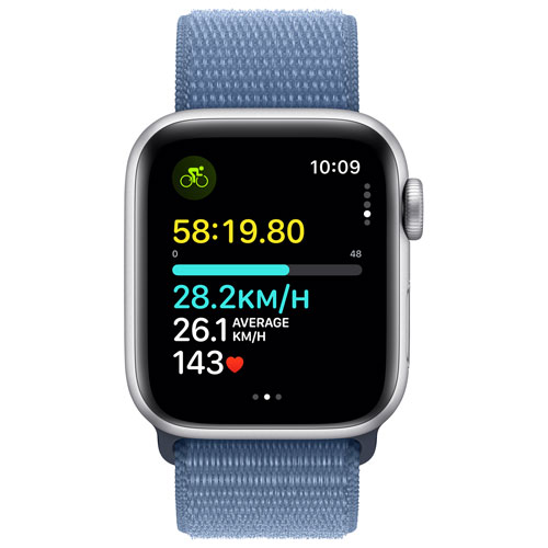 TELUS Apple Watch SE 40mm Silver Aluminum Case w/Winter Blue Sport Band - Monthly Financing
