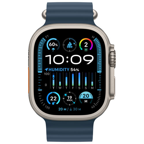 Virgin Plus Apple Watch Ultra 2 (GPS + Cellular) 49mm Titanium Case w/Blue Ocean Band - Monthly Financing