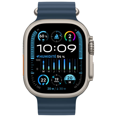 Virgin Plus Apple Watch Ultra 2 (GPS + Cellular) 49mm Titanium Case w/Blue Ocean Band - Monthly Financing