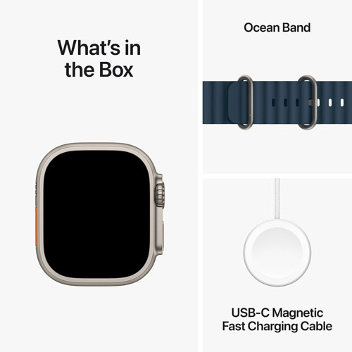 Virgin Plus Apple Watch Ultra 2 (GPS + Cellular) 49mm Titanium Case w/Blue Ocean Band - Monthly Financing