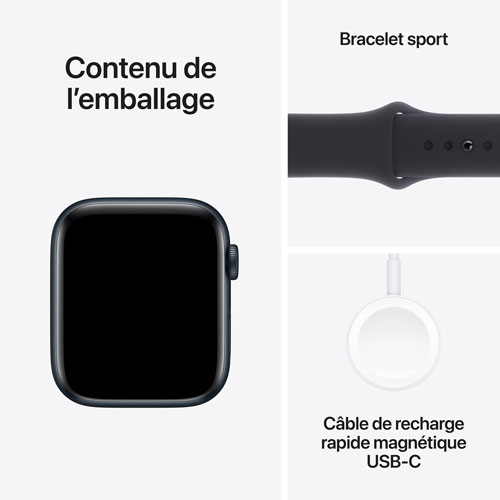 Apple Watch SE avec boîtier de 44 mm en aluminium minuit et bracelet sport minuit par Rogers - Moyen/Grand - Financement mensuel