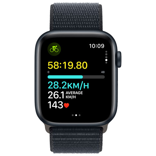 Apple Watch SE avec boîtier de 44 mm en aluminium minuit et bracelet sport minuit par Rogers - Financement mensuel