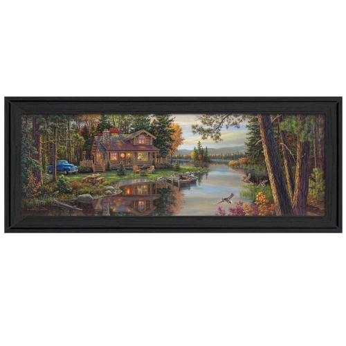 Peace Like A River Panoramic Black Framed Print Wall Art