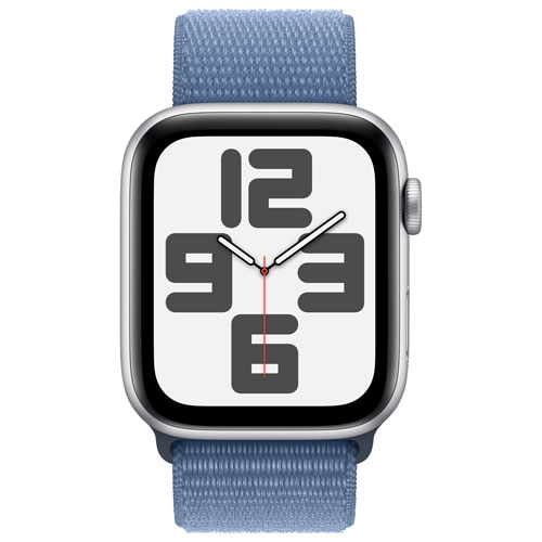 TELUS Apple Watch SE 44mm Silver Aluminum Case w/Winter Blue Sport Band - Monthly Financing