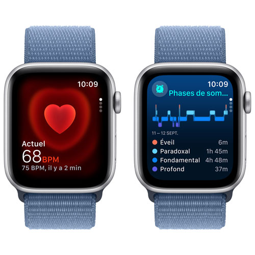 TELUS Apple Watch SE (GPS + Cellular) 44mm Silver Aluminum Case w/Winter Blue Sport Band - Monthly Financing