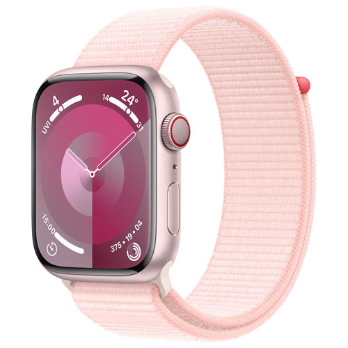 Rogers Apple Watch Series 9 45mm Pink Aluminum Case w/Light Pink Sport Loop - Monthly Financing